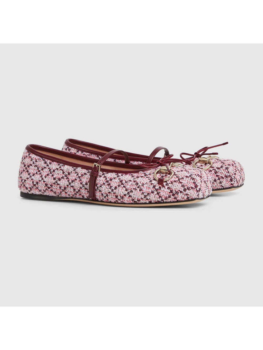 Gucci Bow Horsebit Tweed Ballet Flats (Please request your size for purchasing) - Picture 2 of 5